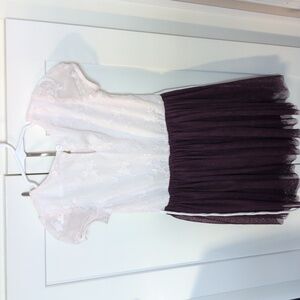 Lily Bleu White and Purple Lace Kids Dress